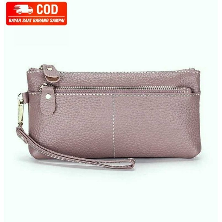 DISKON Dompet Hp Wanita branded Korean style 2 Ruang Pouch Kosmetik