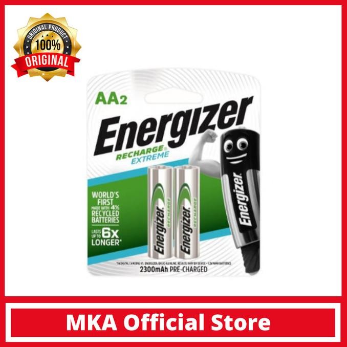 

TERSEDIA BATERAI RECHARGE EXTREME AA A2 ENERGIZER 2300MAH ISI 2