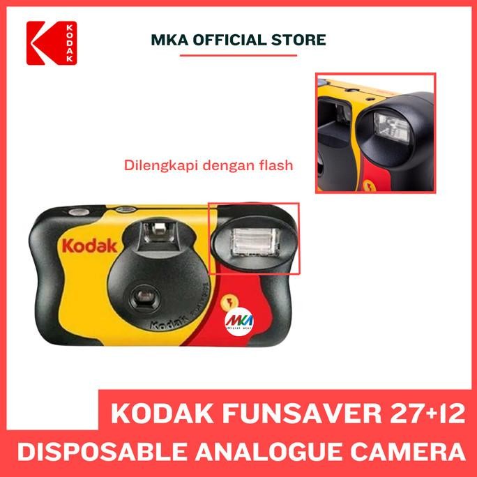 

TERSEDIA KODAK SINGLE USE FUNSAVER CAMERA WITH FLASH 27 EXPOSURES +12 FREE