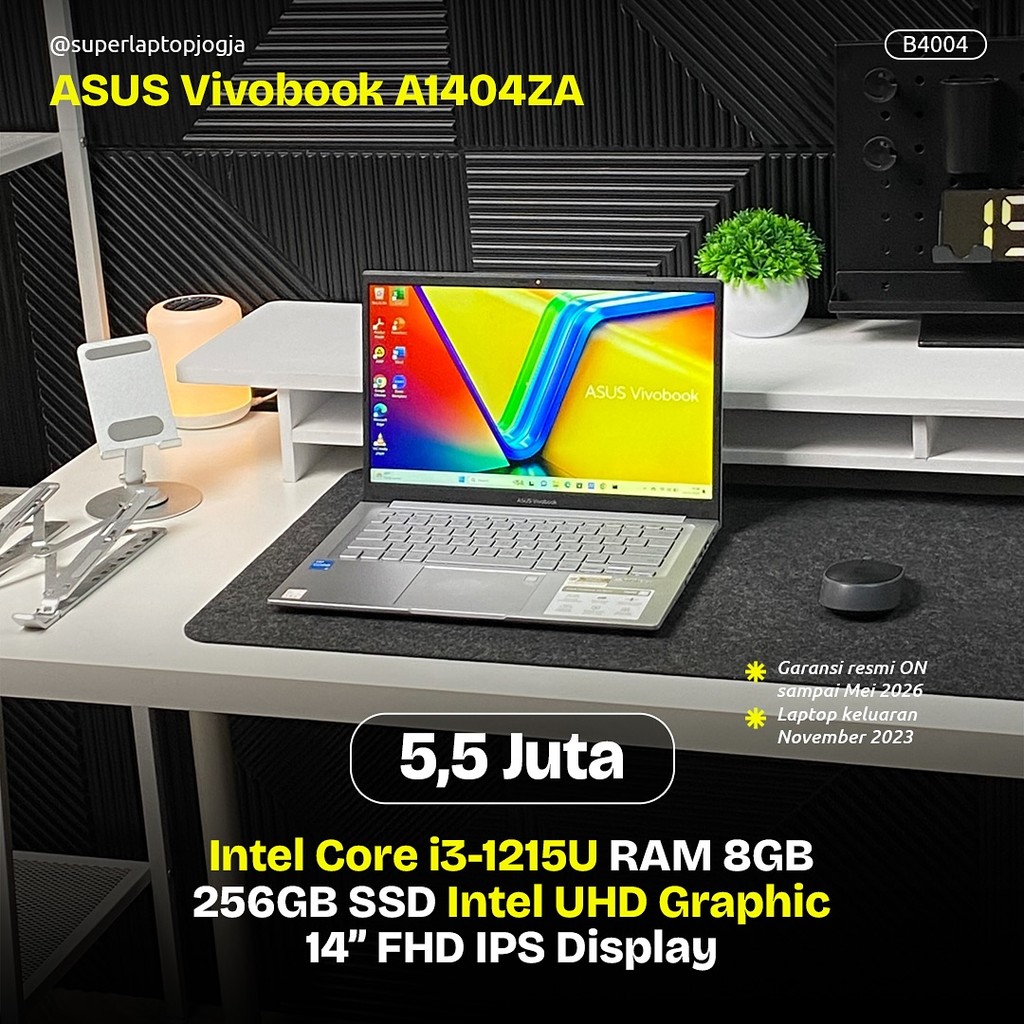 ASUS VivoBook A1404ZA intel core i3 gen 12 ram 8gb ssd 256gb ips