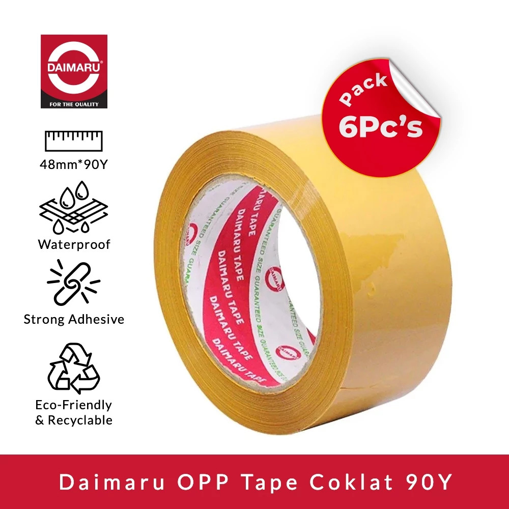 

Daimaru Tape Lakban Coklat 48 mm x 90 yard 2 Inch - 6 Pcs OPP / Solasi