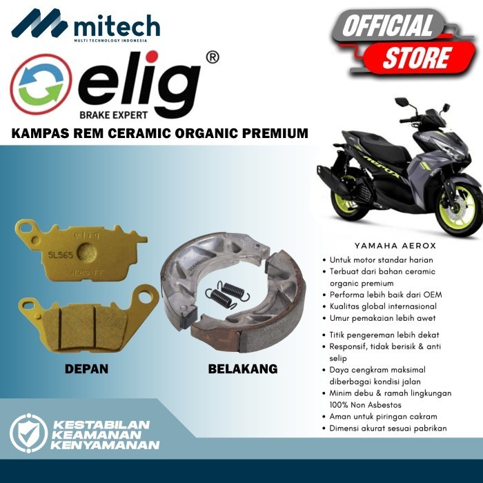 Elig Kampas Rem Depan & Belakang Motor Yamaha Aerox - SCM-Y14B & EM349