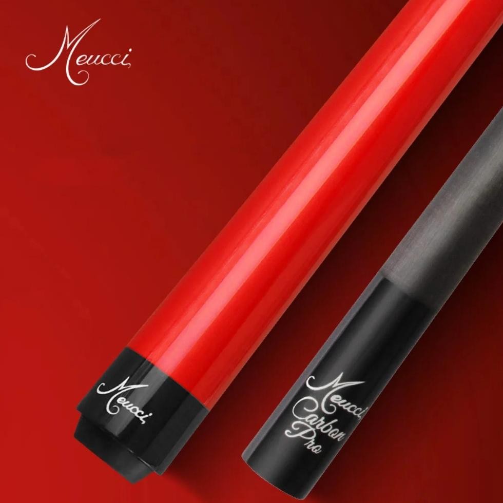 meucci 58" carbon pro break kick-off energy billiard pool cue stick 13mm red