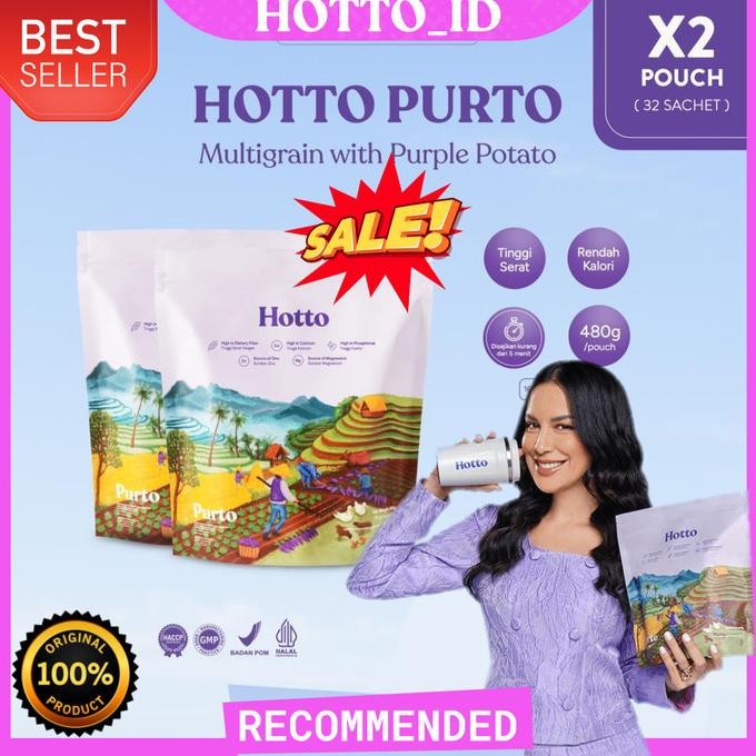 

PROMO!!! Hotto Purto 2 Pouch (32 sachet) Multigrain with Purple Potato