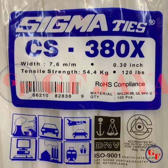 

NEW Kabel Ties Sigma CS 380X / 38cm Putih CS380X Cable Tie White 40 cm