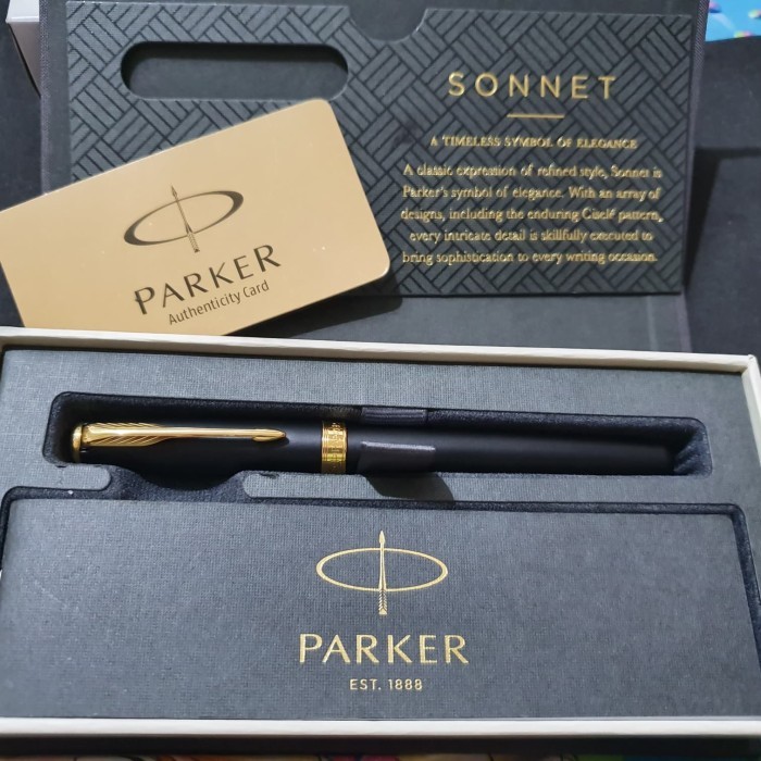 

Farizal - Pen Parker Sonnet 07 Matte Black Gt Rb Roller Ball Klip Emas