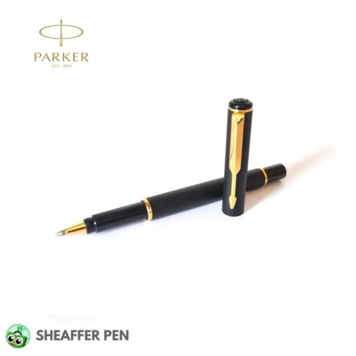 

Ready Parker Pen 88 Vintage Matte Black with Gold Trim Ballpoint