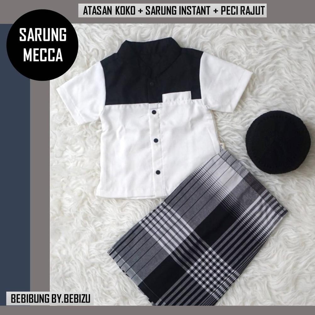 MECCA BAJU KOKO BAYI ANAK AQIQAH SARKOCI SARUNG INSTANT NEWBORN BAYI BARU LAHIR BABY BOY LAKI-LAKI B
