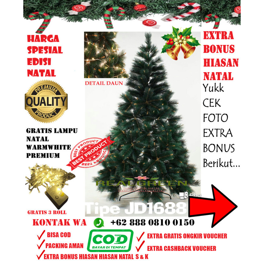 POHON NATAL MURAH 240CM SNOW WHITE PINE TREE JD1688/8FT