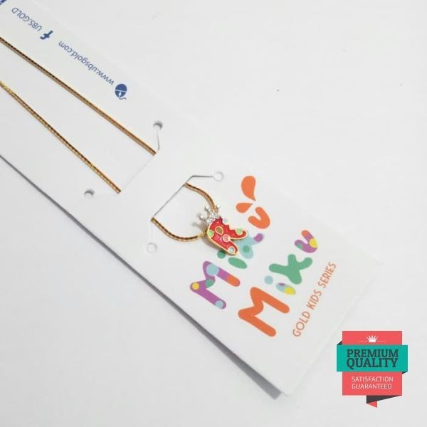 Murah Kalung Miku Miku huruf R emas asli kadar 875 Keren