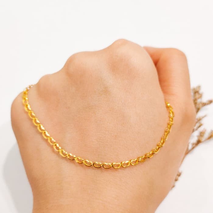 Grosir kalung model fancy variasi panjang emas asli Keren
