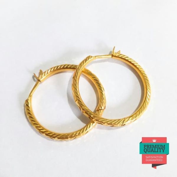 Grosir Anting Bulat Besar Emas Asli Elegan