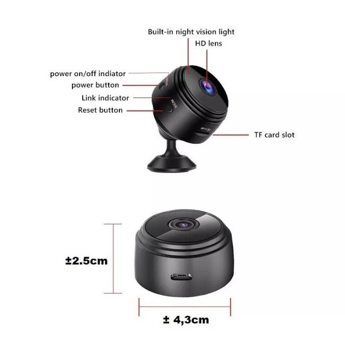 Termurah Kamera Cctv Mini A9 - Spy Kamera Wifi Full Hd 1080P Wireless - Hidden