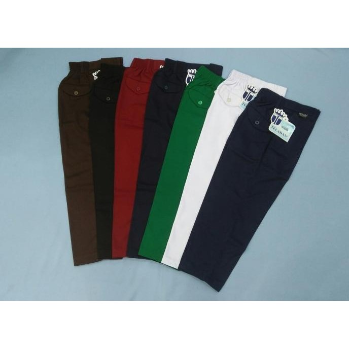 Bawahan seragam TELADAN celana panjang karet SD SMP Merah Putih Hijau