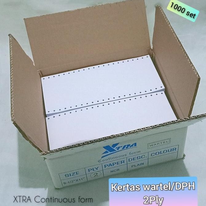 

BEBAS ONGKIR - Kertas WARTEL 2ply Continuous Form 1/4 letter