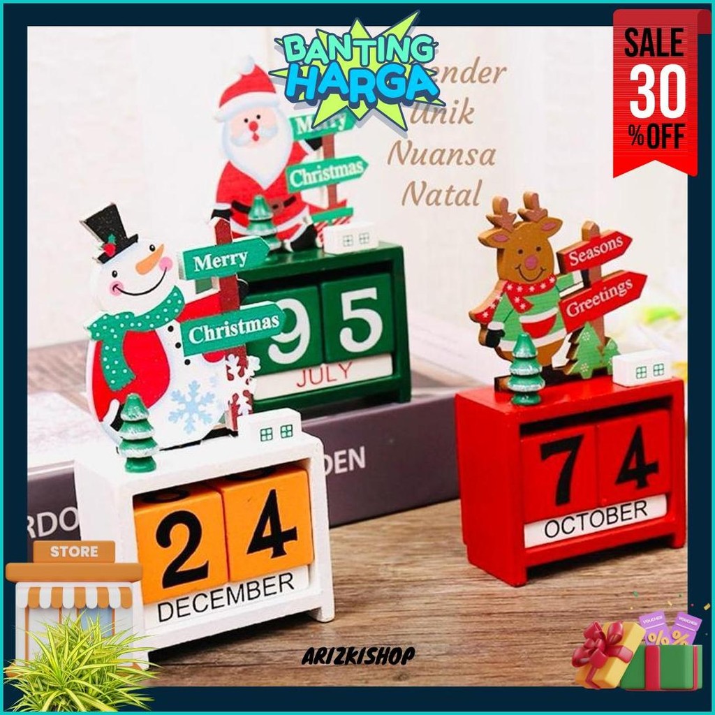 

Motif Natal Kalender Unik Nuansa Natal Bahan Kayu Tanpa Batas Kado Hadiah Christmas Diskon