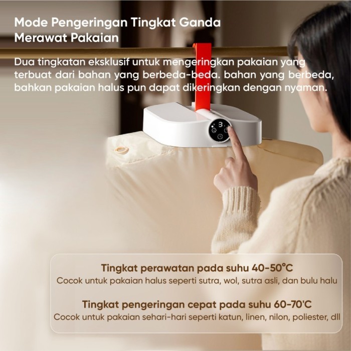 READY Deerma GY700W Clothes Dryer Pengering Baju Pakaian Elektrik Portable Sterilisasi UV Ganda