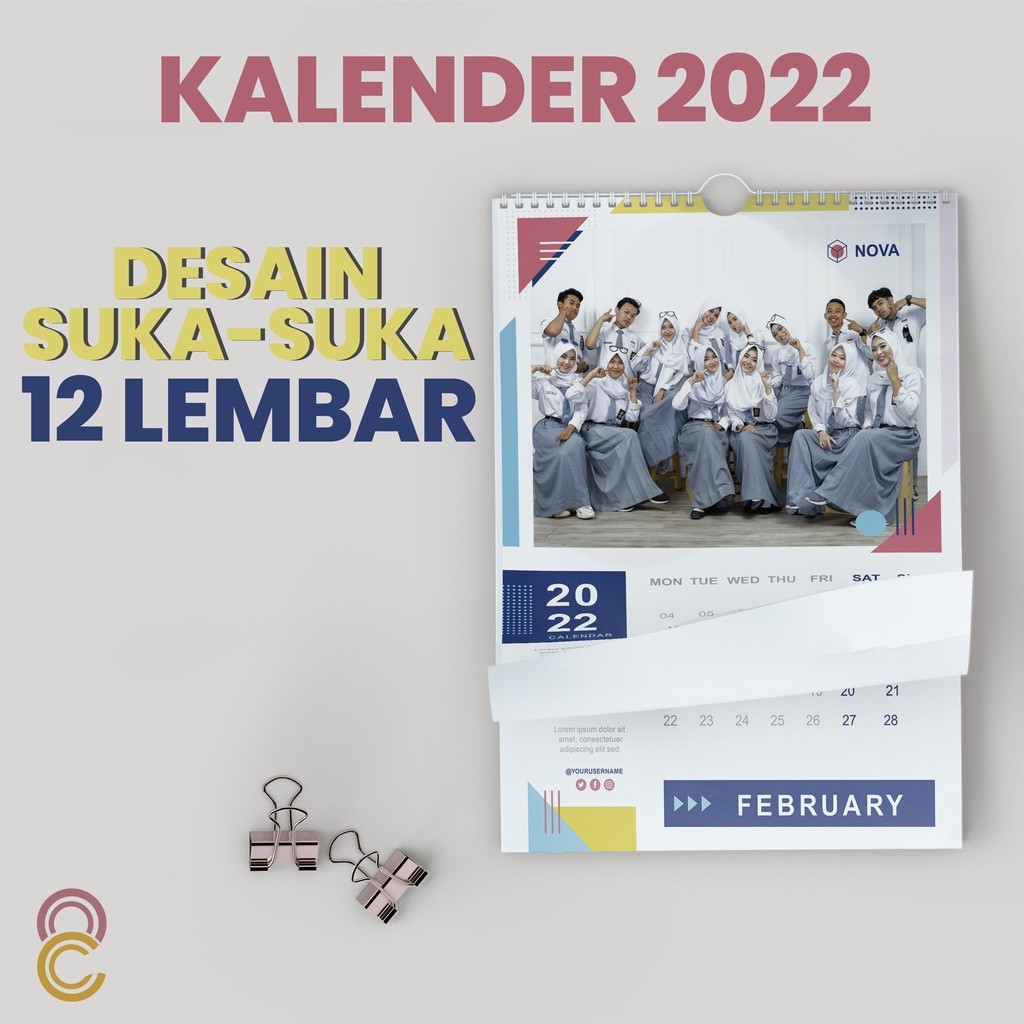 

Kalender dinding 2022 custom 12 lembar bahan tebal bisa satuan