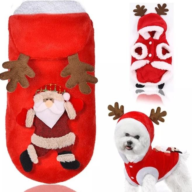 BAJU ANJING KUCING NATAL HOODIE NATAL ANJING BAJU NATAL HEWAN