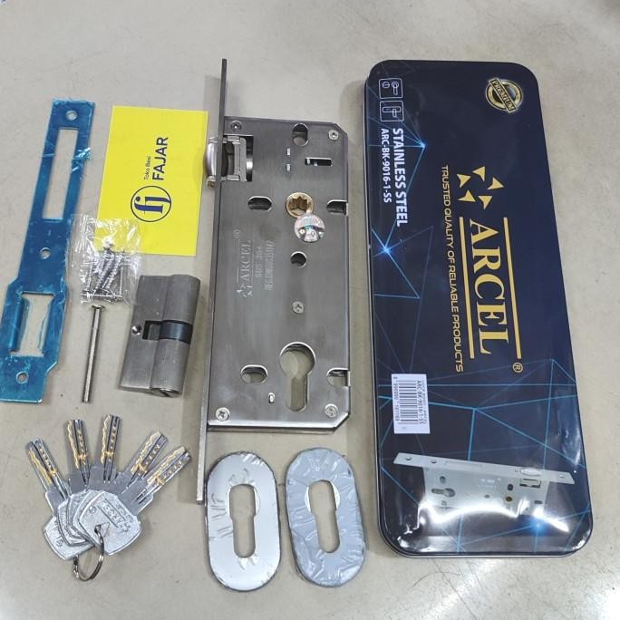 Ready stock] Kunci pintu double body pelor roller stainless tebal Arcel