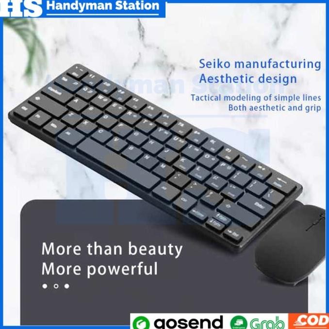 JUAL Wireless Keyboard Mouse Combo Set Ergonomic Aksesoris Komputer