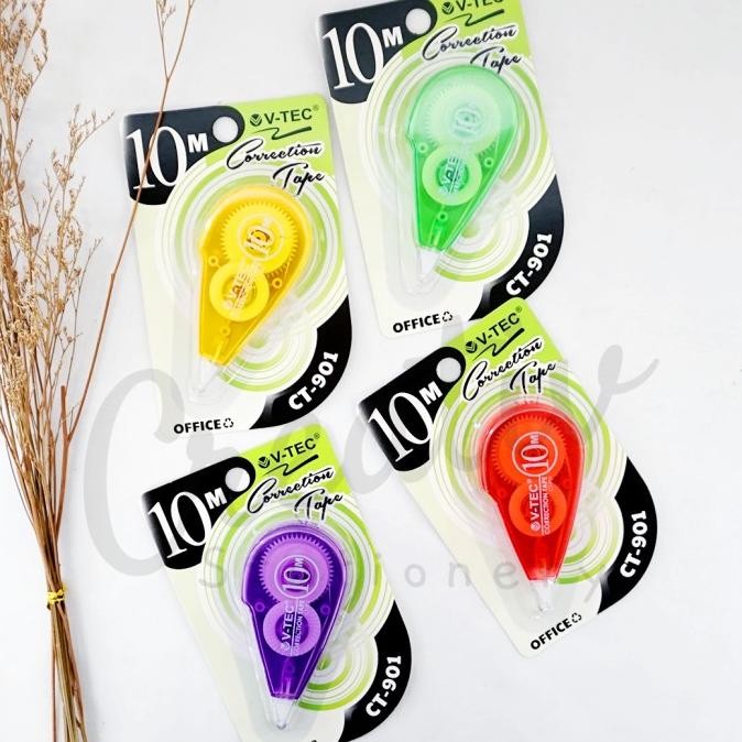 

TERMURAH - V-tec Correction Tape Tip Ex Kertas CT-901 10 Meter