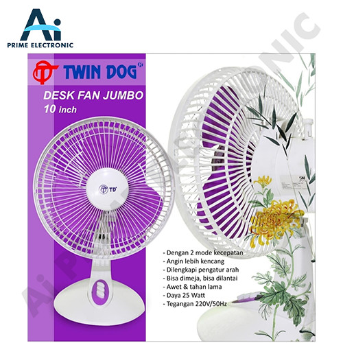 ORIGINAL TWINDOG TD E10 Kipas Angin Duo Meja Desk Fan 10 inch