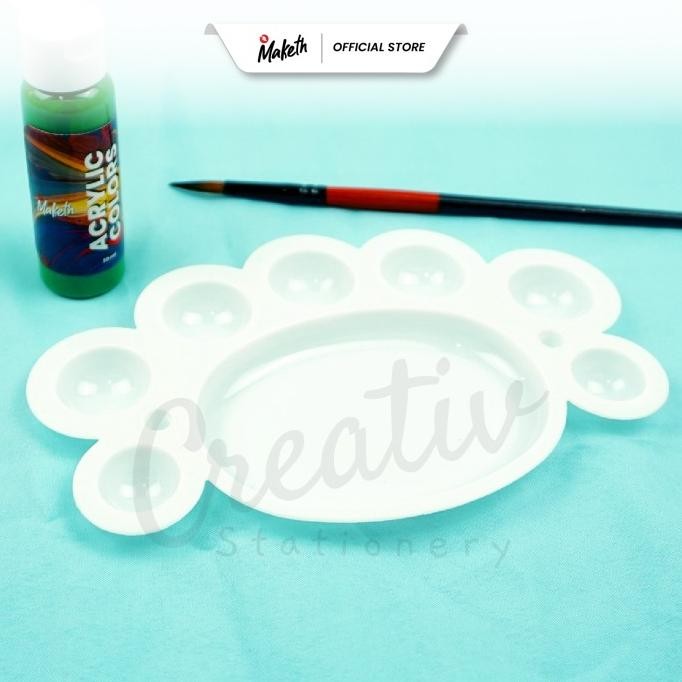 

TERBARU - Palet Lukis Putih Doff Painting Palette Plastic White PL-PLS-1 Maketh