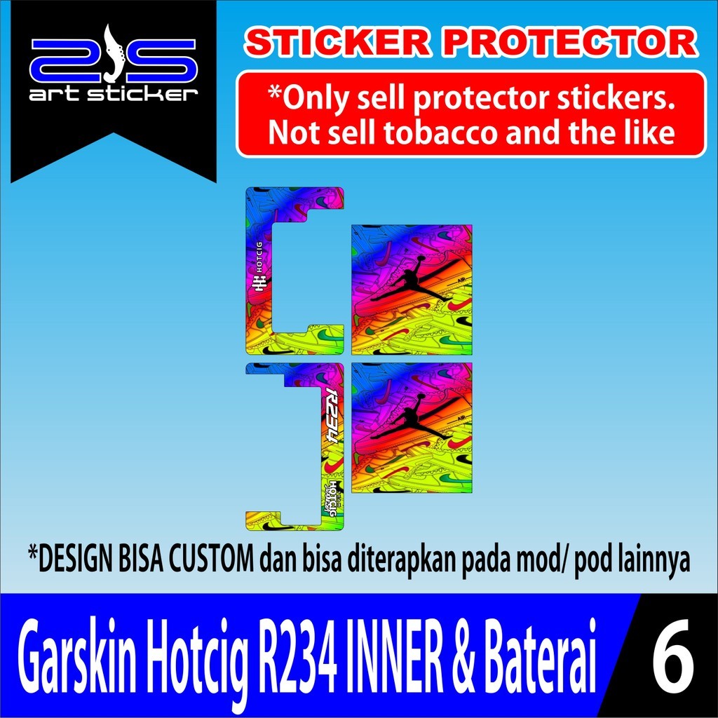 COD Inner Baterai Hc R234 Green Rainbow Stiker Skin Casing Bayar Ditempat Buy1get1free