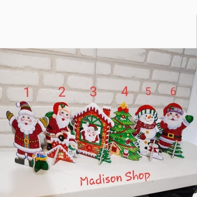 JHK Pajangan Meja Natal Santa Standing Sterofoam Snowman Murah Kado Natal