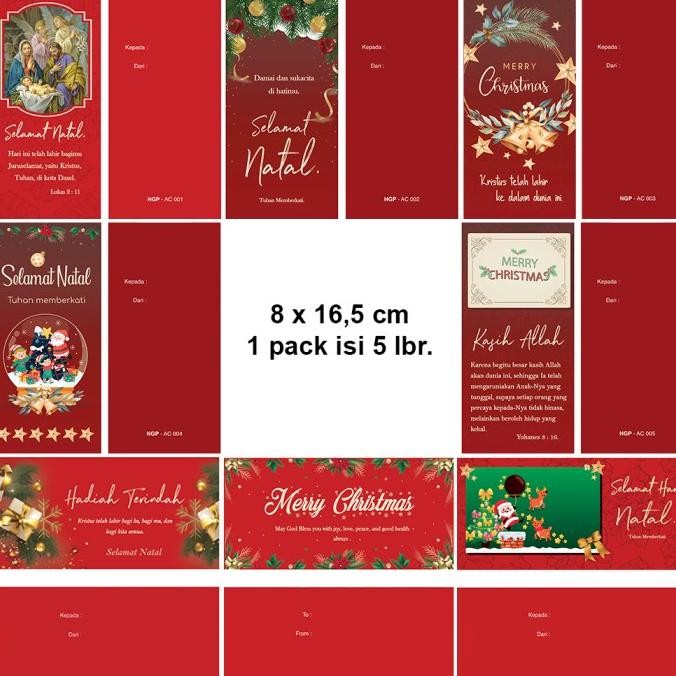 

Ready oke] Angpao Natal isi 5 Amplop Natal Merah Motif Natal