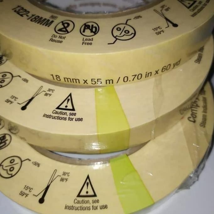 Barang Terlaris  Promo" Pita Autoclave Tape 3M 1322 Indicator