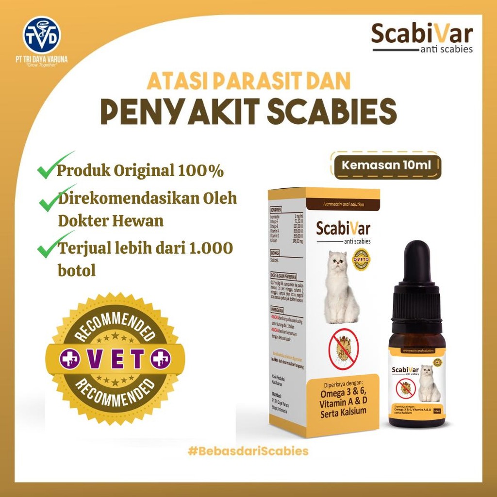 Obat Anti Skabies Kucing Scabivar Ampuh