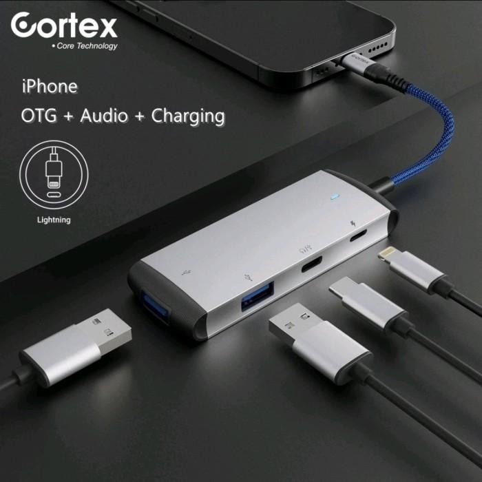 Cortex Mh317 Iphone Otg Hub Lightning Adapter 4In1 Type C Usb 3.0