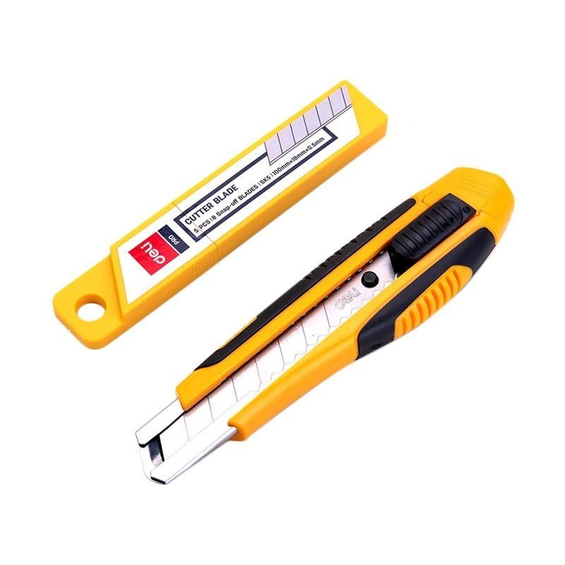 

Deli E2068 Cutter Besar Pegangan Lembut sistem kunci manual untuk penggunaan yang aman