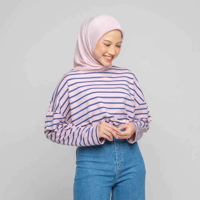 HijabChic Ulyani Pink Stripe Top