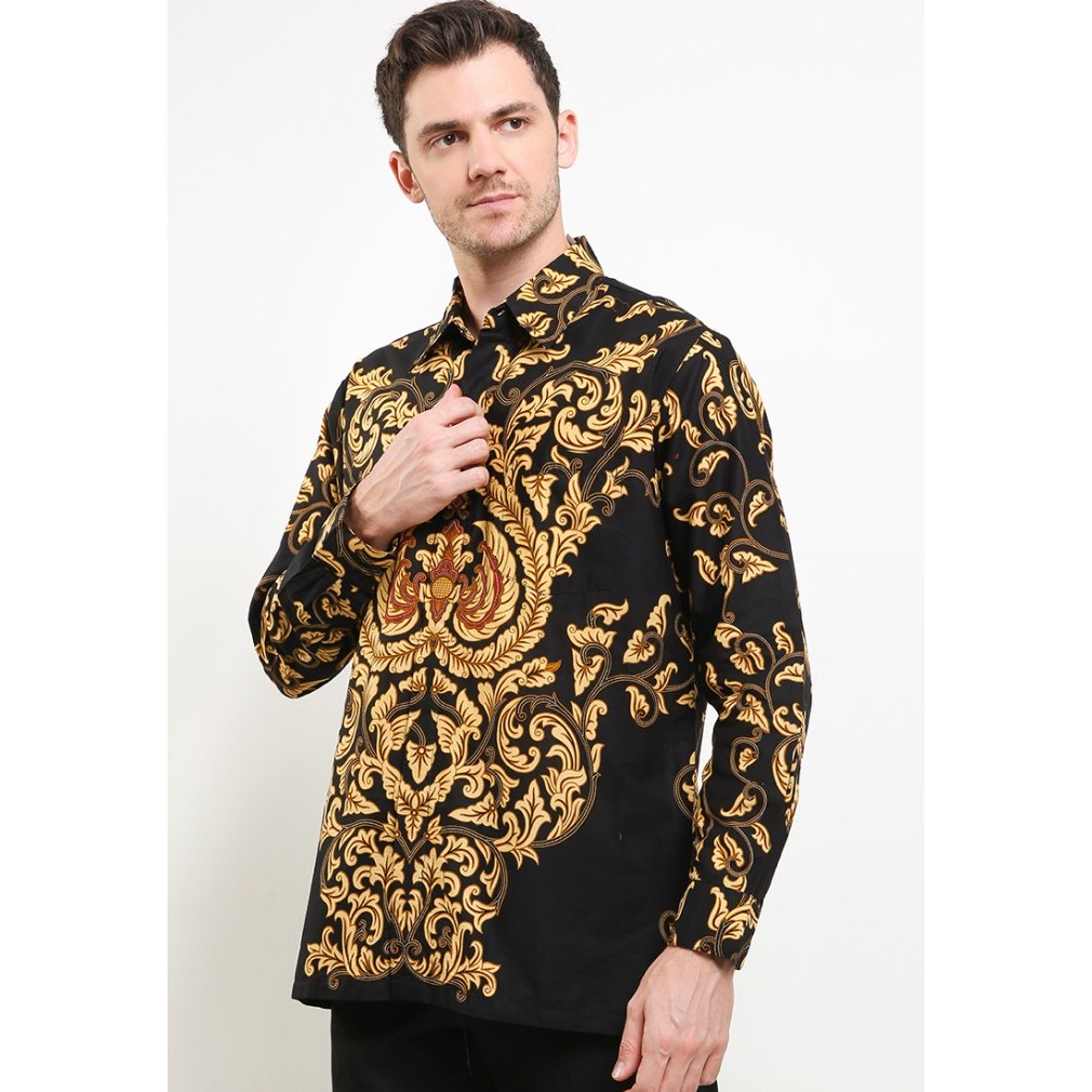 DANAR HADI - Kemeja Batik PA Lar Ukir-Ukiran - 5LRUK.7806.24 - Hitam