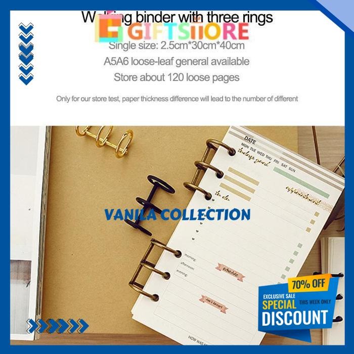 

1 PIECE 3HOLE METAL CLIP BOOK RINGS LOOSE-LEAF BINDER-GS-GS DISUKAI BANYAK ORANG