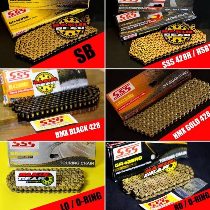 TERLARIS - Rantai SSS 428 HSBT SB HMX ORING
