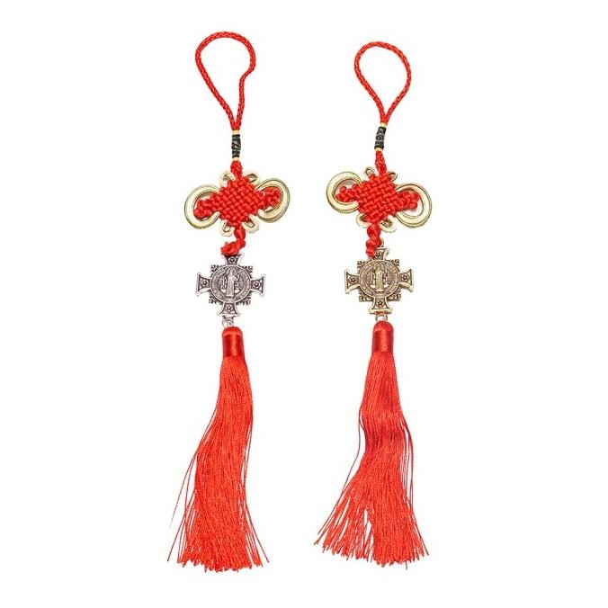 &<&<&<&] Gantungan Mobil Benediktus Konstantin Aksesoris Rohani Kristen Katolik