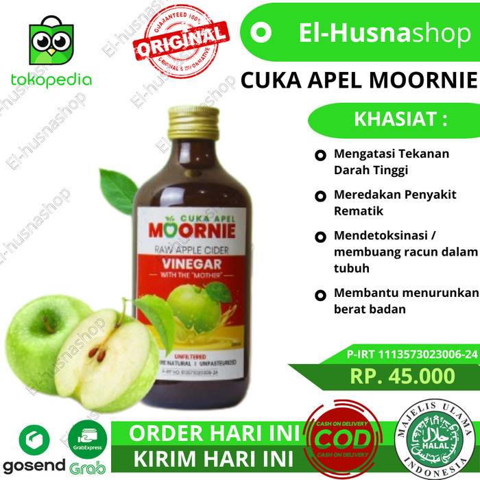 

HRG DISKON Cuka Apel Moornie Organik Apple Vider CInegar 330ml Original