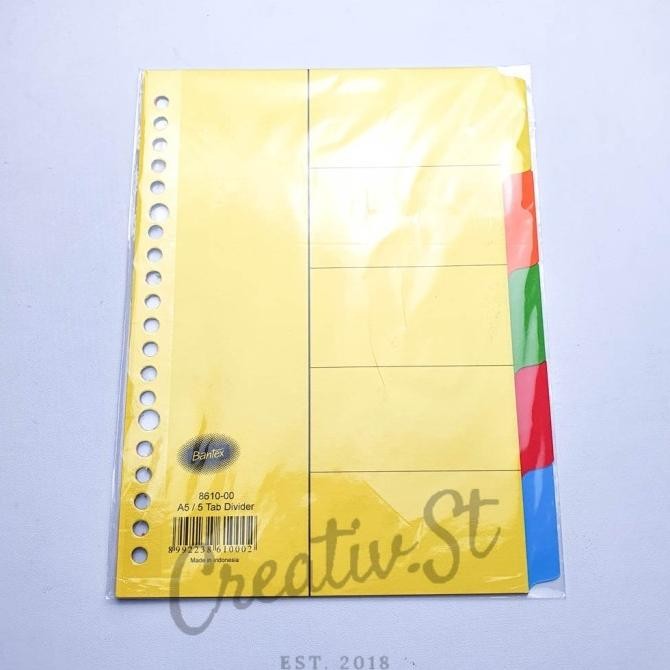 

TERBARU - Pembatas Binder Loose Leaf Cardboard Divider Bantex A5 B5 8610 8607