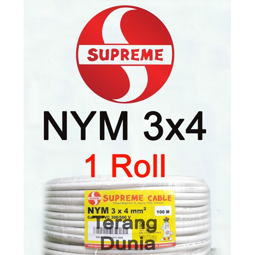 NEW Kabel Supreme NYM 3x4 Roll Kabel NYM 3x4 Supreme Roll Kabel Tunggal 3x