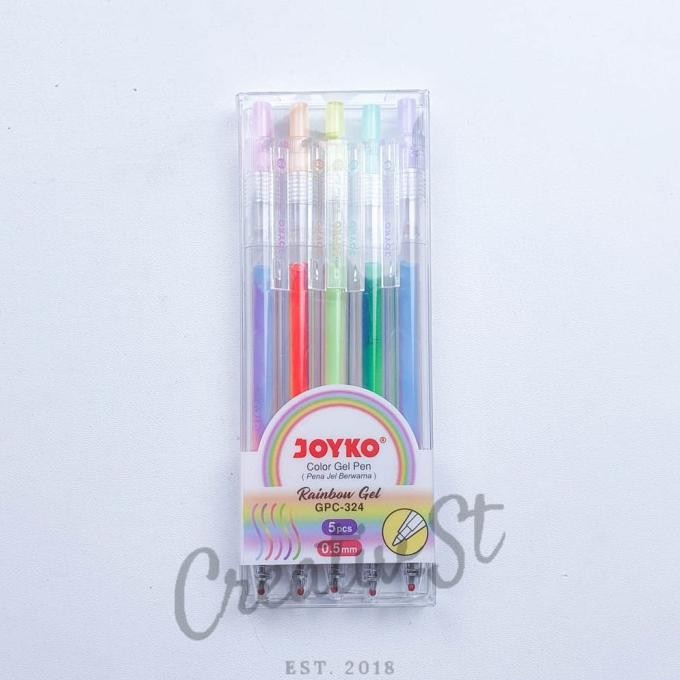

TERMURAH - Pulpen Gel Joyko RAINBOW Colors GPC-324 (1 Set)