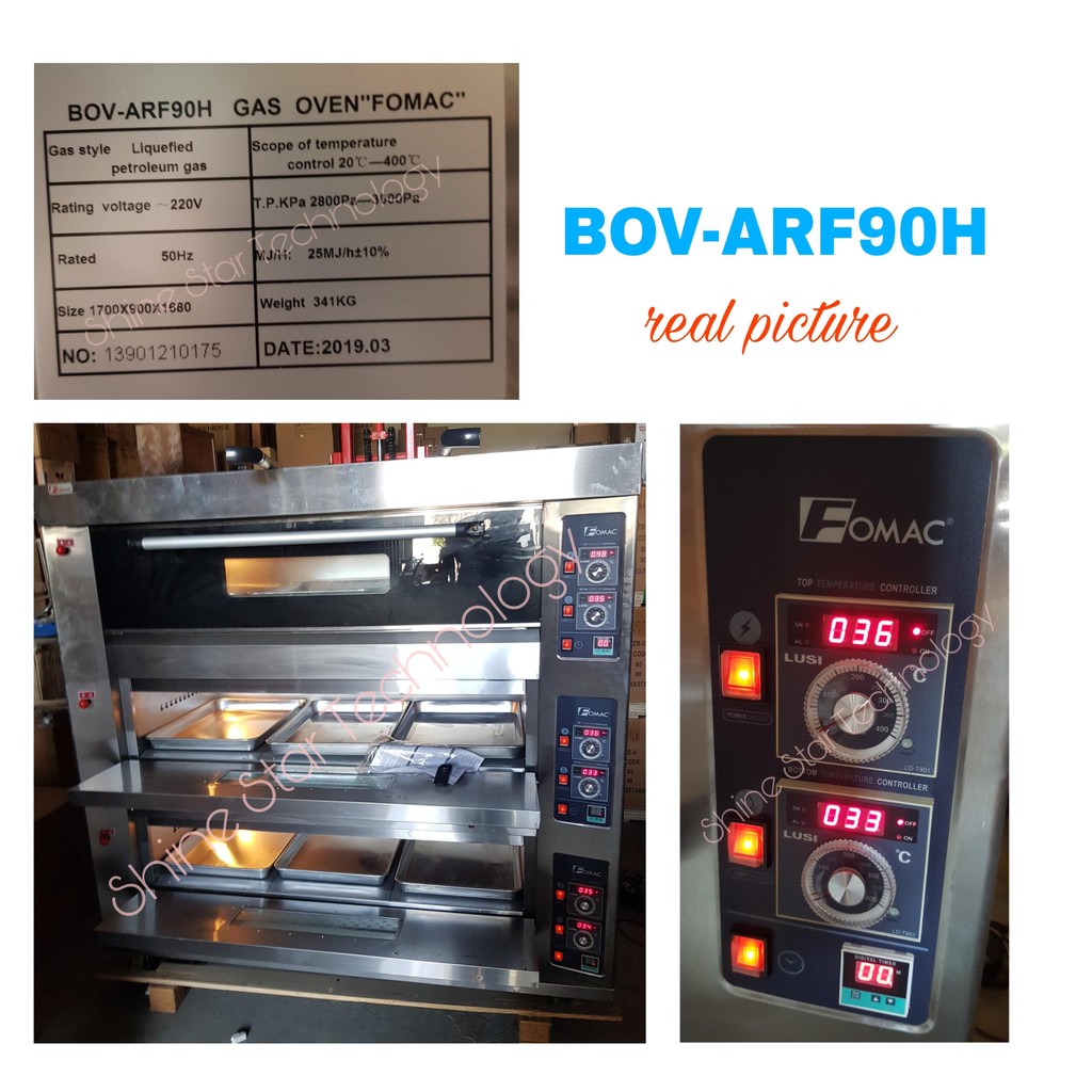 Gas Deck Oven Fomac BOV-ARF90H OVEN GAS DECK 3 Deck 9 Tray