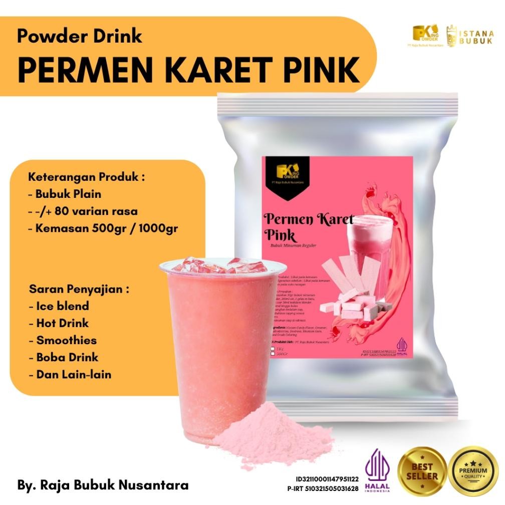 

Bubuk Minuman Rasa Permen Karet Pink Viral Powder Drink Reguler Cotton Candy Pink