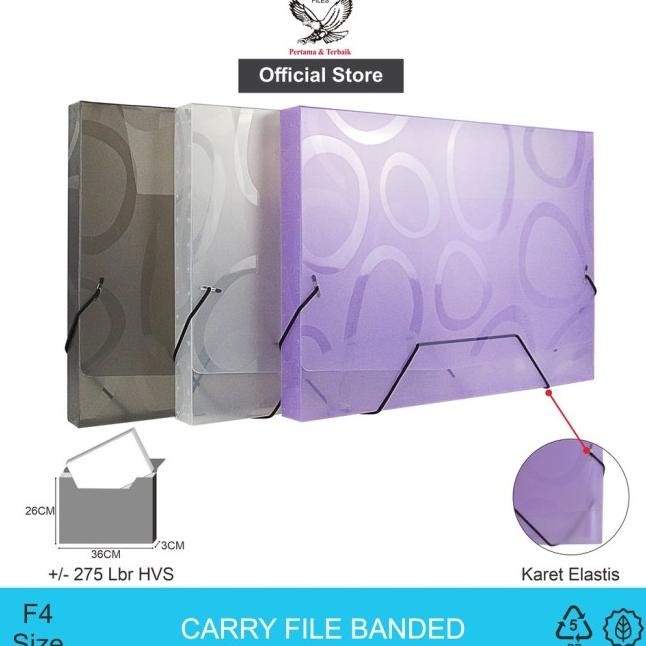 

EAGLE CARRY FILE BOX BANDED MOTIF OVAL F4 (FOLIO) / TAS DOKUMEN / MAP