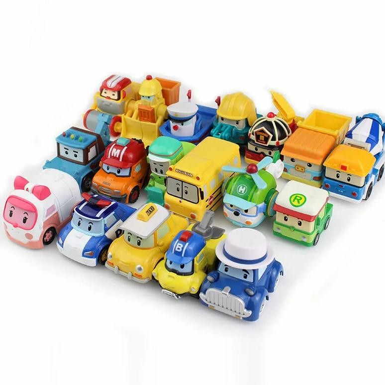 25 styles korean kid toys robot poli car anime action figures metal car model toys poli anba roy for