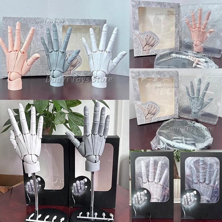 

1:1 hand joint super movable model simulation hand white grey hand left right draw sketch art painting action figure model toys