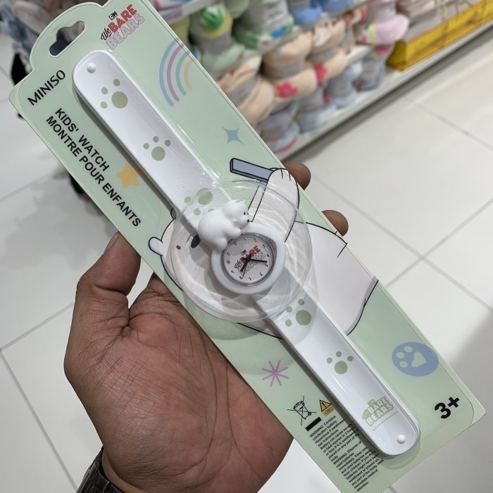 Ready iBuy Miniso We Bare Bear Ice Bear Slap Watch Kids Jam Tangan Anak Ana